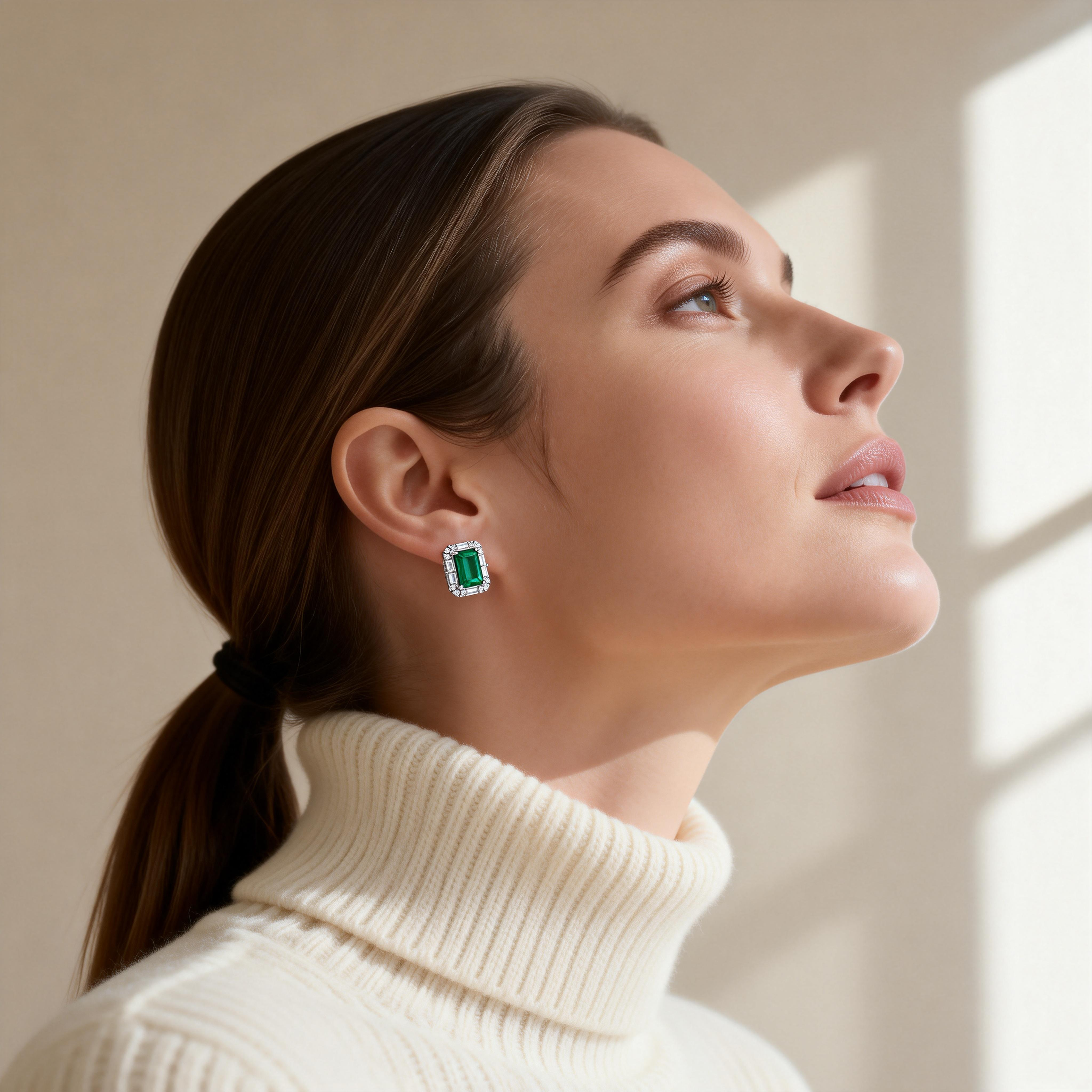 große Smaragdohrstecker