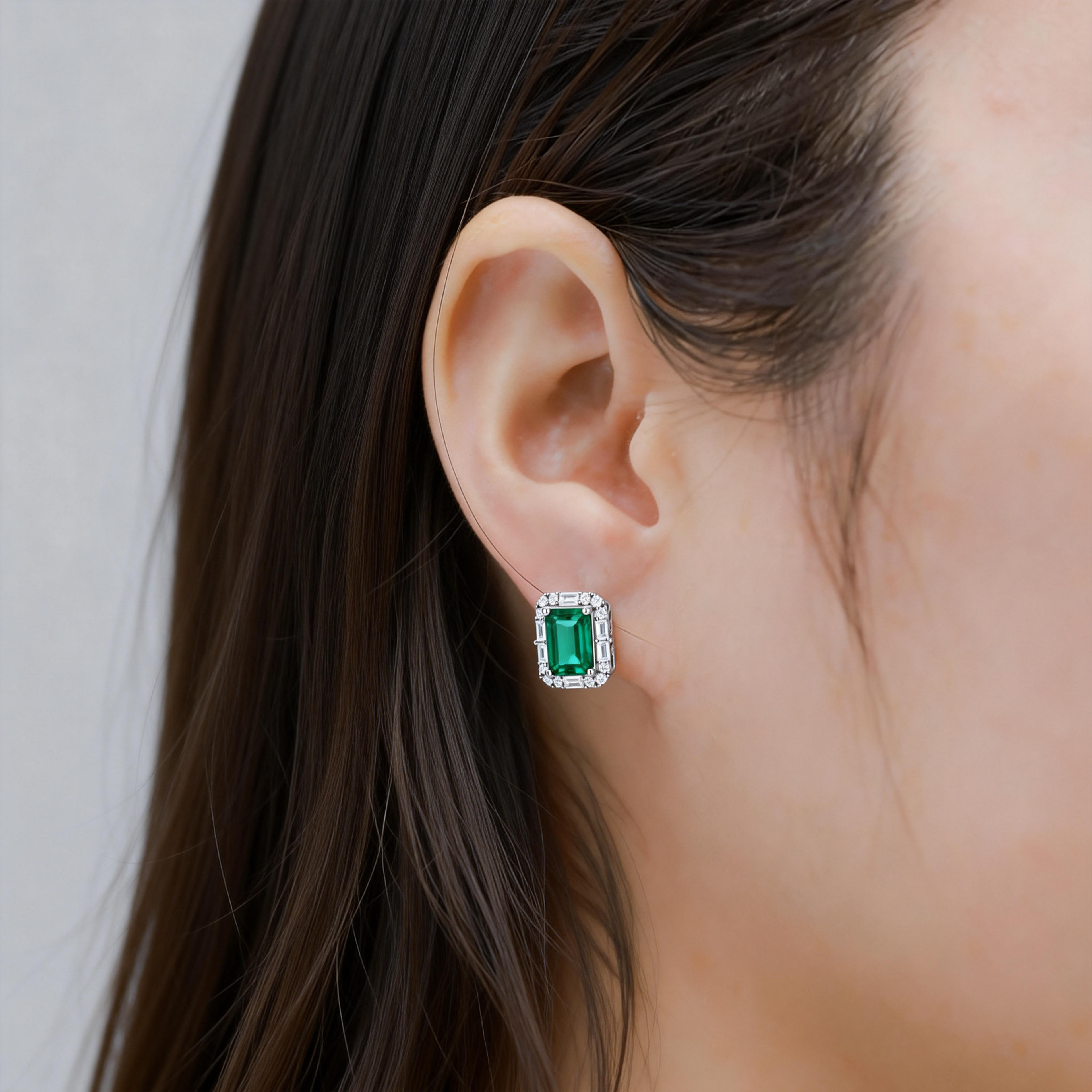 Emerald Studs large